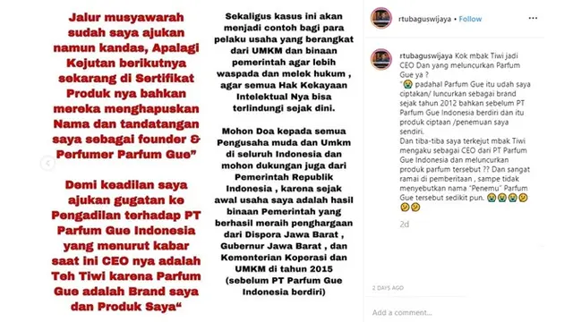 Ini Sosok Tubagus Wijaya, Founder dari Parfum Karakter yang Menggugat Tiwi Eks T2