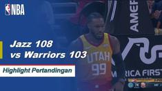 Rudy Gobert mencetak double-double dengan 17 poin dan 15 rebound sebagai Utah tepi Golden State, 108-103.