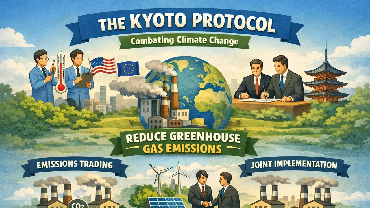 Ilustrasi Protokol Kyoto.