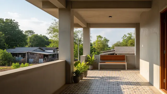 Desain Teras Terbuka Rumah Sederhana di Desa/Gemini AI