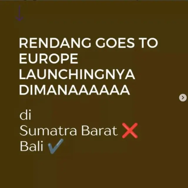 Bukan di Sumatra Barat, Peluncuran Rendang Goes to Europe Digelar di Bali Tuai Banyak Pertanyaan