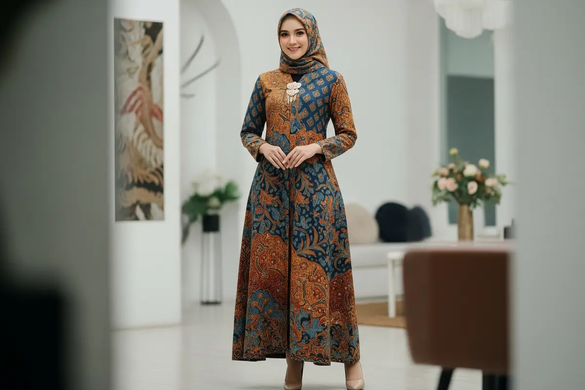 Model Gamis Batik untuk Arisan Wanita