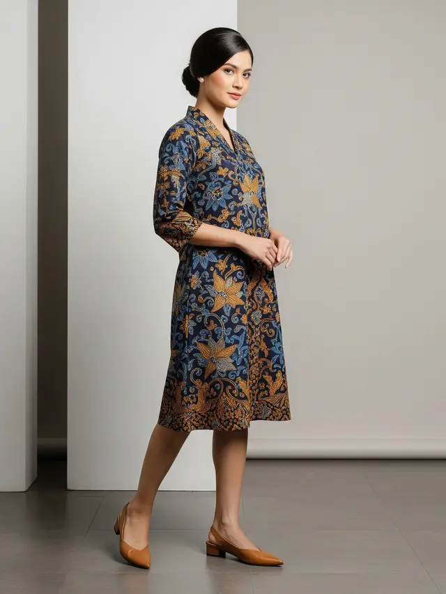 8 Model Dress Batik Kantoran/Ilustrasi gambar AI