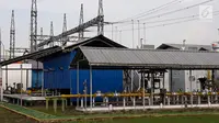 Suasana Pembangkit Listrik Tenaga Gas (PLTG) Jakabaring yang terletak di Palembang, Sumatera Selatan, Jumat (9/2). PLTG Jakabaring diresmikan pada tahun 2013 dan memiliki kapasitas 50 MW yang terdiri dari tiga mesin. (Liputan6.com/Agustina)