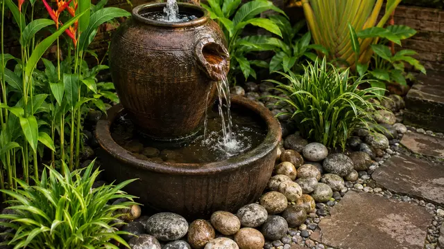 Inspirasi Taman Ala Bali dari Barang Bekas