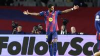 Penyerang Barcelona, Marcus Rashford, berselebrasi setelah mencetak gol ke gawang Olympiakos pada pada laga Liga Champions di Estadi Olimpic Lluis Companys, Rabu (22/10/2025) dini hari WIB. (Josep Lago/AFP)
AFP
