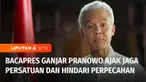 Bakal calon presiden Ganjar Pranowo mengajak semua pihak yang berkontestasi pada pemilu 2024, untuk menjaga persatuan dan menghindari perpecahan. Menurut Ganjar, demokrasi adalah satu-satunya cara untuk mewujudkan Bangsa Indonesia sejahtera, damai, a...