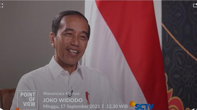 Presiden Joko Widodo alias Jokowi saat wawancara khusus dengan SCTV.