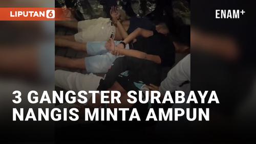 VIDEO: Nangis, 3 Gangster Surabaya Minta Ampun saat Ditangkap
