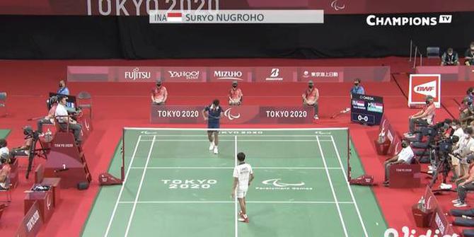 VIDEO: Badminton Putra Paralimpiade Tokyo 2020, Dheva Anrimusthi Tumbangkan Suryo Nugroho