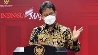 Menteri Kesehatan RI Budi Gunadi Sadikin memberikan keterangan pers usai Rapat Terbatas mengenai Penanganan Pandemi COVID-19 di Kantor Presiden, Jakarta, Senin (26/4/2021). (Biro Pers Sekretariat Presiden)
