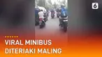 Sejumlah pemotor turut mengejar diduga terprovokasi dan memukul minibus.