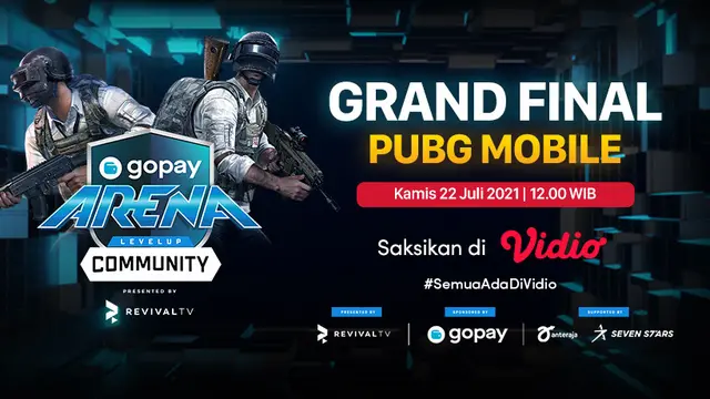 Jadwal dan Live Streaming Grand Final GoPay Arena Level Up Community PUBGM di Vidio, Kamis 22 Juli 2021