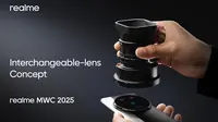 Smartphone konsep realme  dengan kemampuan kamera modular yang dipamerkan di MWC 2025 (Foto: Realme)