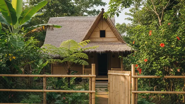Pagar Kawat dan Bambu