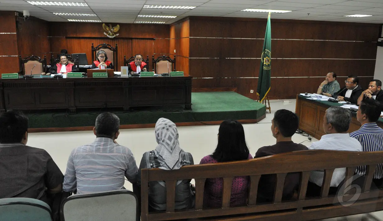 Suasana sidang lanjutan Sutan Bhatoegana  di Pengadilan Tipikor, Jakarta, Senin (18/5/2015).  Sebanyak 12 orang saksi dihadirkan dalam sidang tersebut. (Liputan6.com/Herman Zakharia)