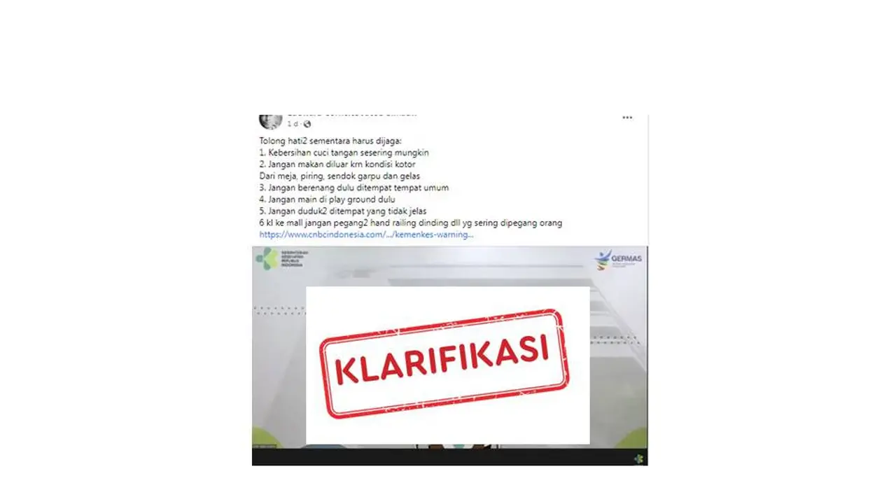 Cek Fakta pesan berantai Kemenkes