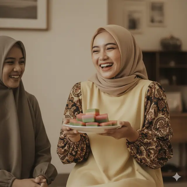 Gamis Batik Pastel Motif Lembut