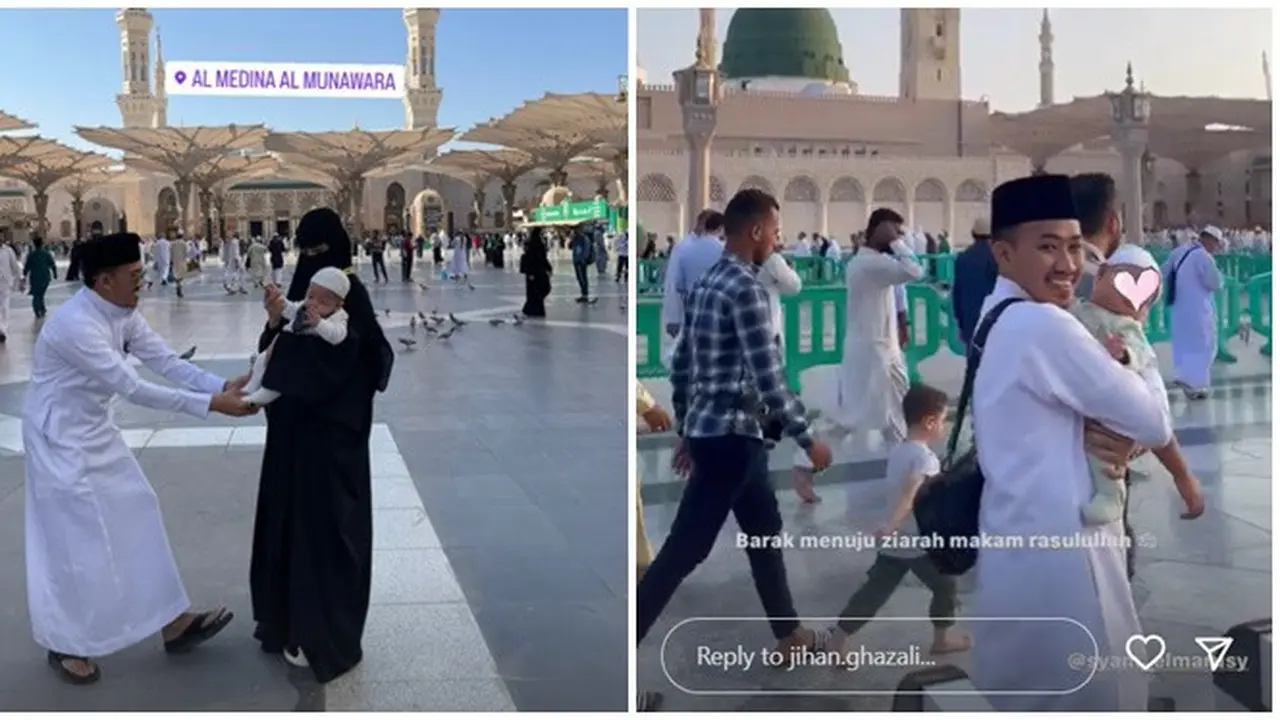 6 Momen Ustaz Syam dan Jihan Ajak Anak Umrah Pertama Kali di Usia 5 Bulan