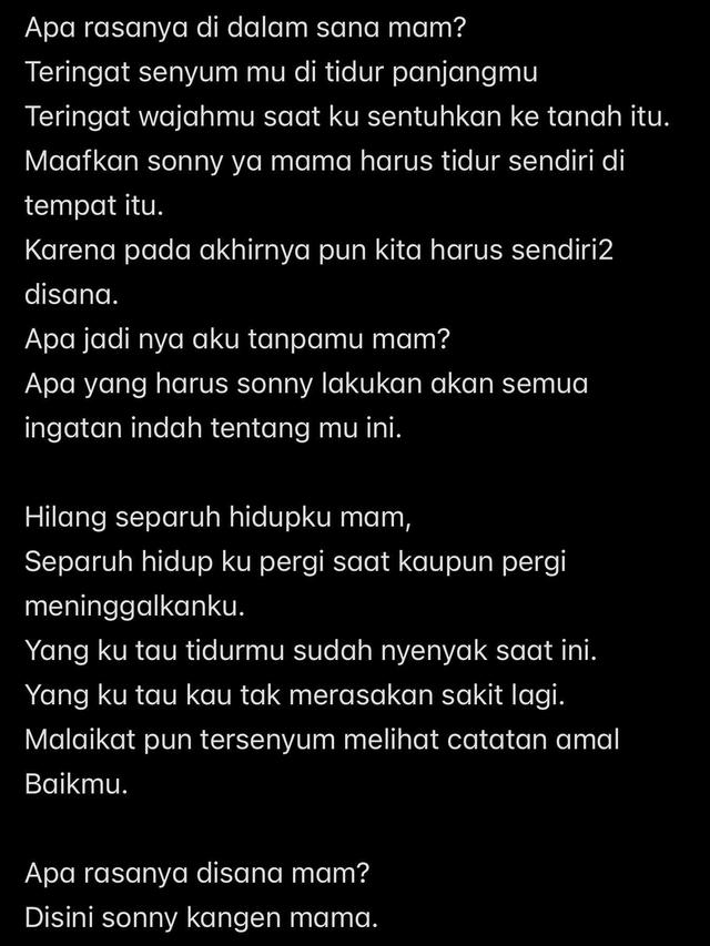 Unggahan Sonny Sepian. (Foto: Dok. Instagram @sonnyseptian)