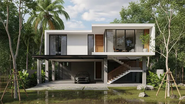 Desain Rumah Kecil 2 Lantai Anti Banjir