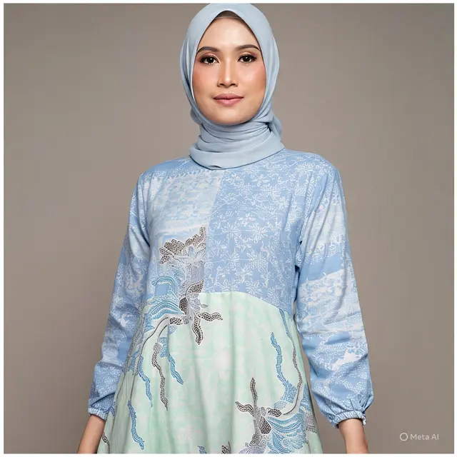 Inspirasi Gamis Batik Warna Pastel