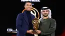 Sementara itu, Maradona Awards merupakan penghargaan yang diberikan kepada pemain tersubur dalam satu tahun kalender. Ketajaman Ronaldo sepanjang 2023 menang sangat luar biasa. (Fabio Ferrari/LaPresse via AP)