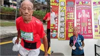 Seorang kakek bernama Ong Kim Hwa, berusia 88 tahun berhasil lari maraton 10 kilometer dalam waktu 85 menit. (Sumber: Provided to WOB by ET TEY & WOB)