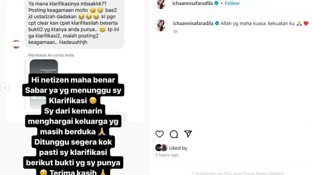 Icha Annisa DItagih Klatifikasi oleh Netizen