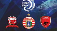 Liga 1 - Logo Madura United, Persija Jakarta, dan PSM Makassar (Bola.com/Adreanus Titus)