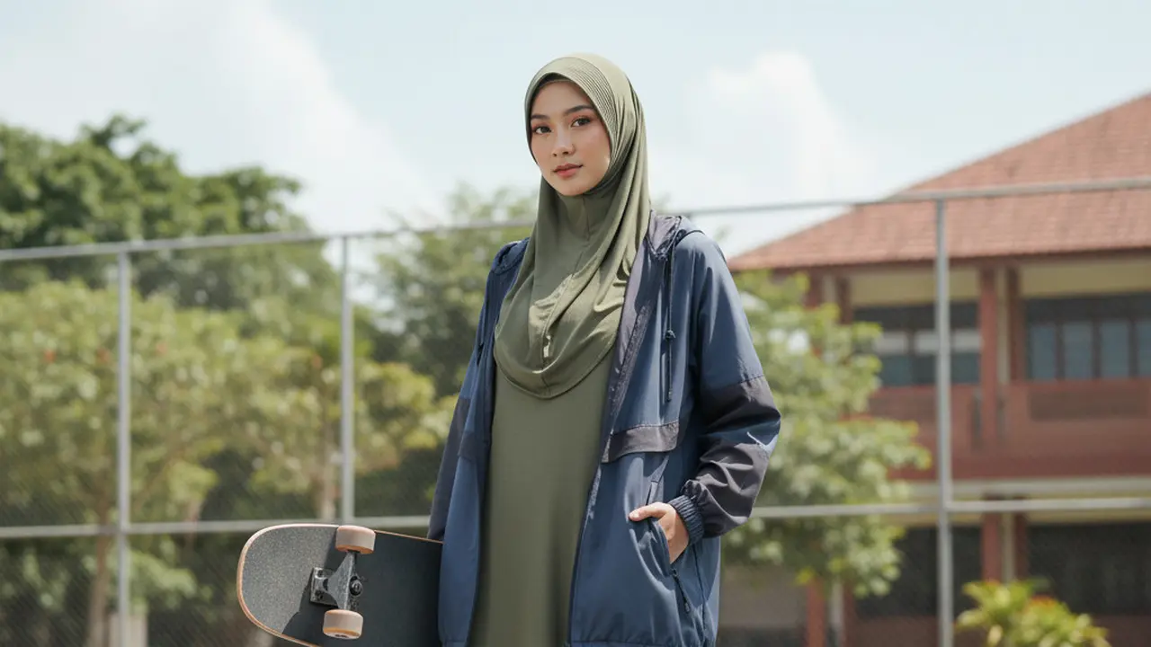 Model Gamis Syari Outdoor Activity Friendly. Gemini
