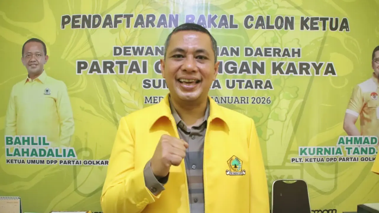 Anggota DPR Andar Amin Harahap terpilih secara aklamasi menjadi Ketua DPD Partai Golkar Sumut.