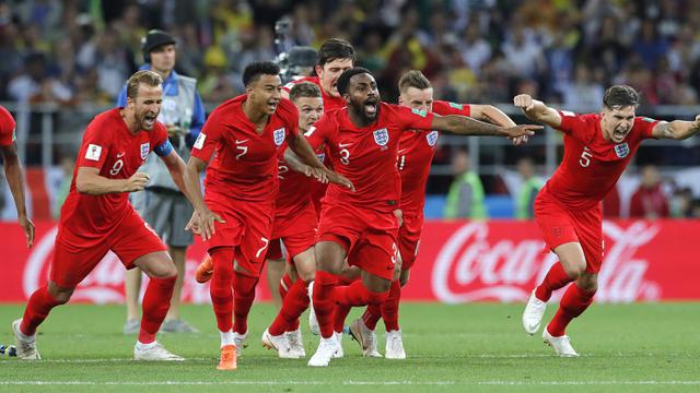 FOTO: Lewat Drama Adu Penalti, Inggris Bungkam Kolombia