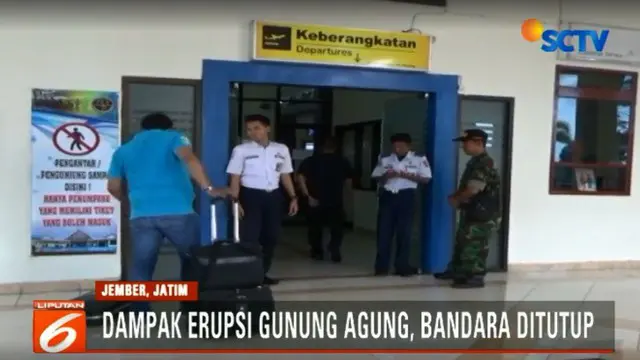 Gunung Agung Meletus, Bandara Notohadinegoro Jember Ditutup
