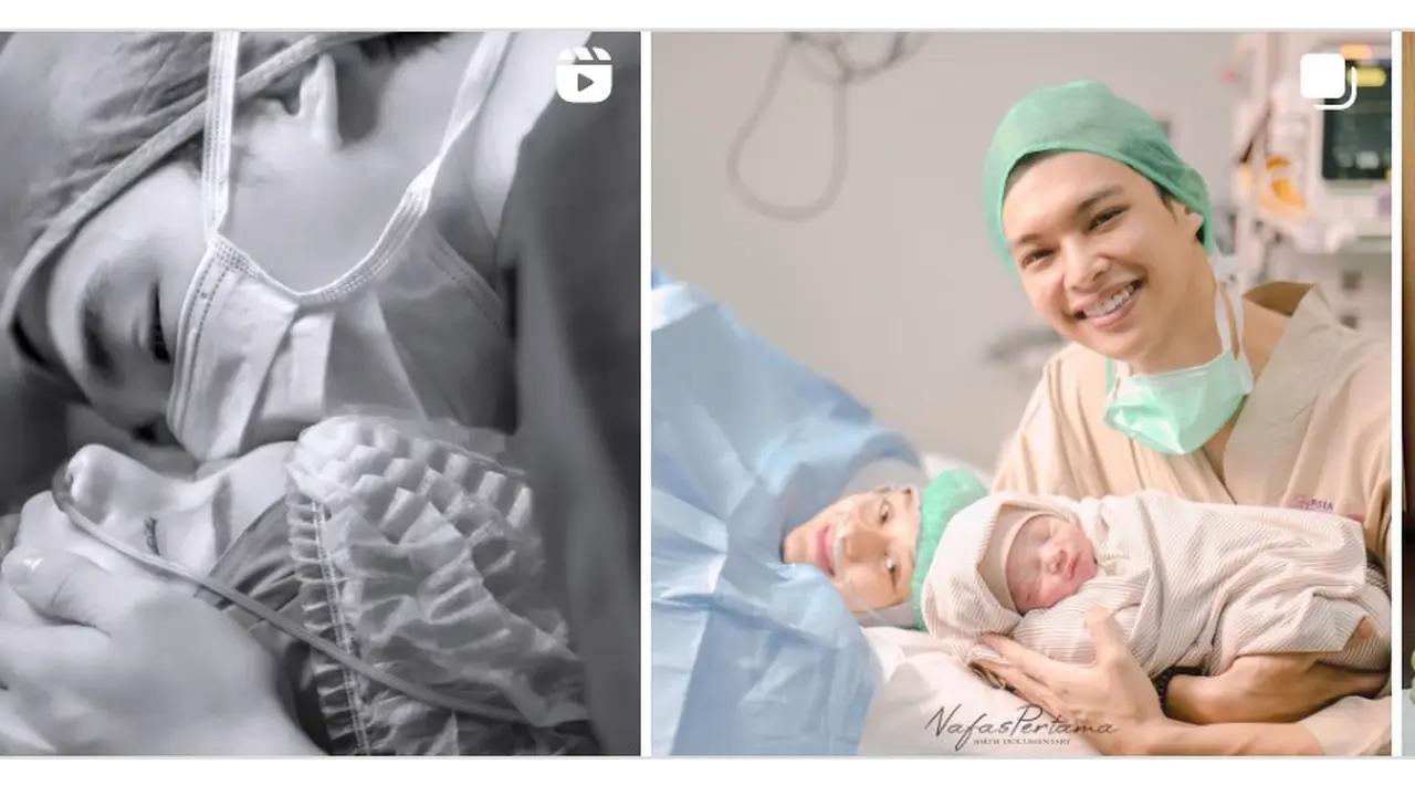 Momen Dinda Hauw dan Rey Mbayang dikaruniai anak kedua (Foto Nafas Pertama via Instagram dindahw)