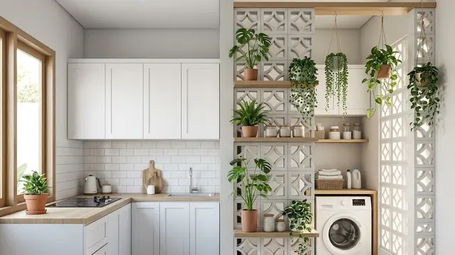 Partisi Roster antara Dapur dan Area Laundry