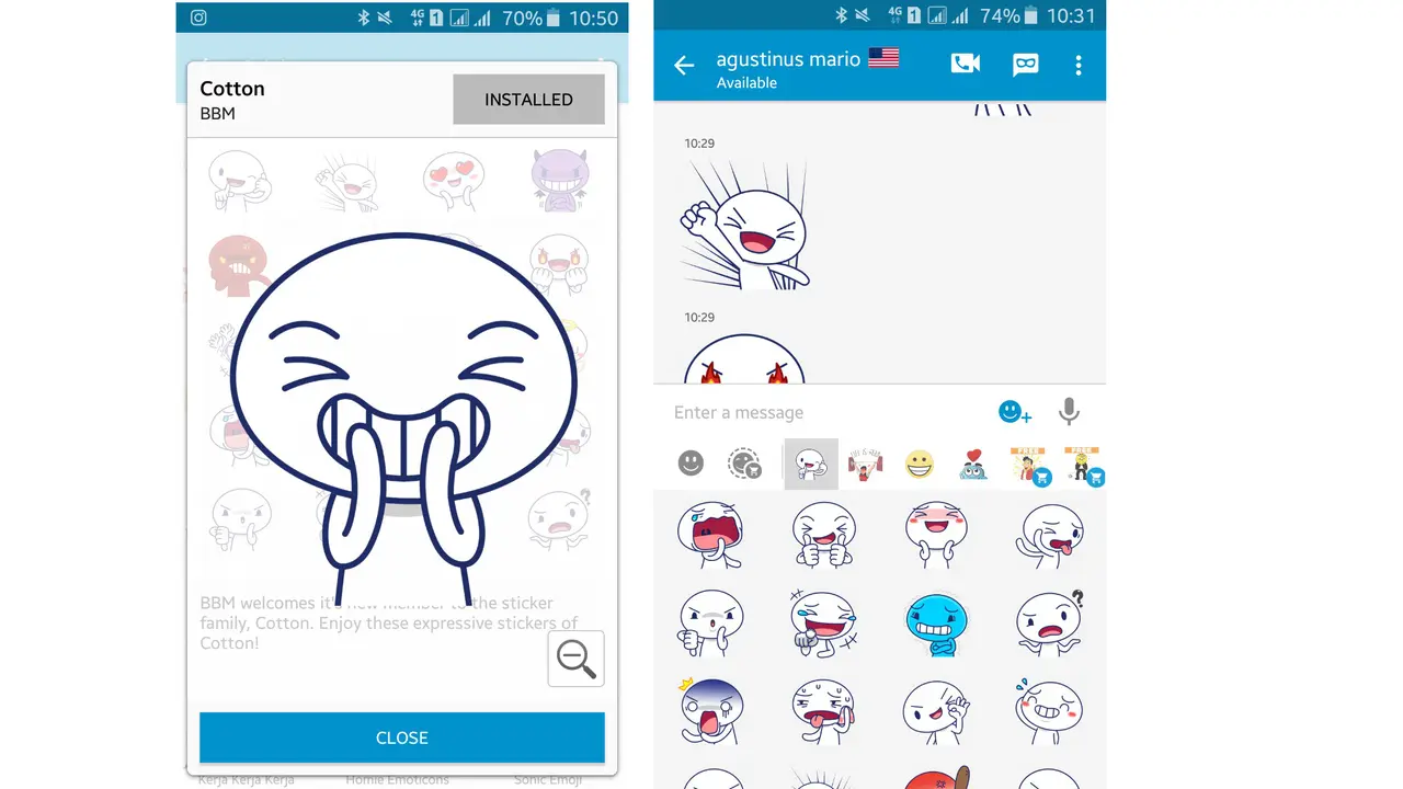 BBM Cotton Stiker