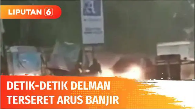 VIDEO: Viral Delman beserta Kusir Terseret Arus saat Mencoba Terobos Banjir di Cimahi