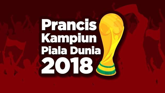 Jutaan warga Prancis bersuka cita setelah tim nasional mereka memenangkan trofi Piala Dunia 2018 di Rusia. Skuat besutan Didier Deschamps itu menang 4-2 atas Kroasia di Stadion Luzhniki, Moskow.