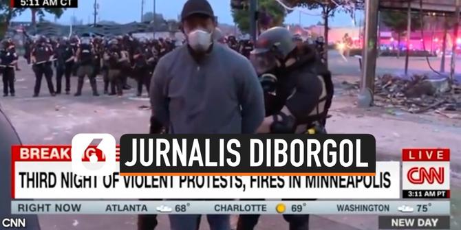 VIDEO: Detik-Detik Jurnalis CNN Diborgol Saat Siaran Langsung Aksi Protes