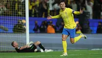 Cristiano Ronaldo mencetak satu gol dalam kemenangan 2-1 yang diraih Al Nassr atas Al Fateh dalam laga lanjutan Saudi Pro League, Minggu (18/2/2024) dini hari WIB. (X/Al Nassr)