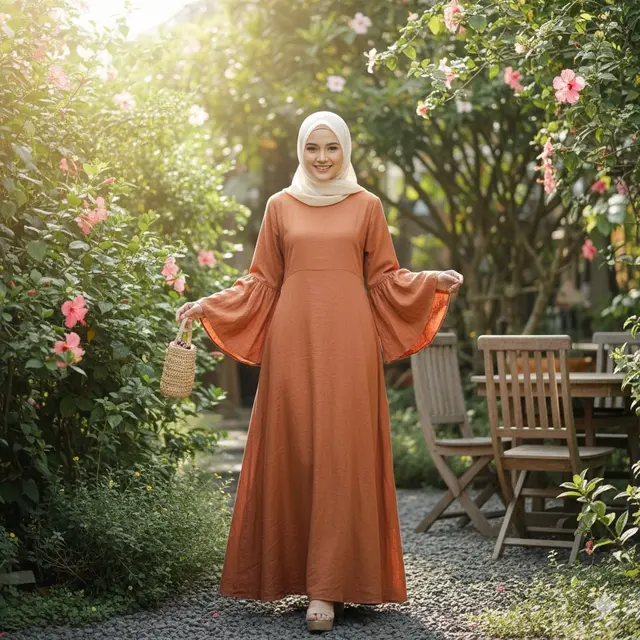 Gamis Lengan Bell (Bell Sleeve)