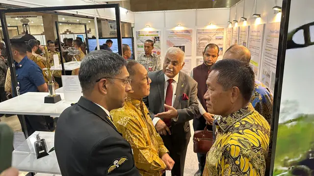Temu Bisnis Industri Strategis Berbasis Riset dan Inovasi di Kawasan Puspiptek, Serpong, Senin (21/4/2025).