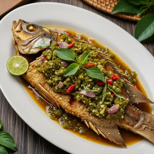 Ikan Goreng Saus Cabe Hijau Manado