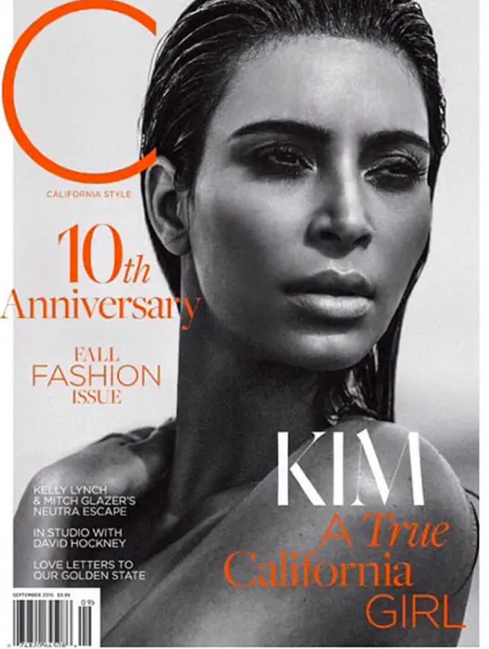 Istri Kanye West ini tampak 'topless' ketika berpose untuk sampul majalah C. (via eprotoeu.mtiny.com)