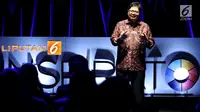 Menteri Perindustrian Airlangga Hartarto saat menjadi pembicara dalam acara Inspirato di SCTV Tower, Jakarta, Selasa (15/5). (Liputan6.com/JohanTallo)