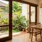 7 Desain Ruang Makan dengan Pintu Geser yang Menghadap Halaman, Terasa Luas dan Asri