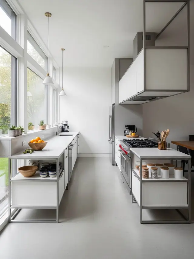 Ide Dapur Memanjang di Samping Rumah dengan Rangka Baja Ringan