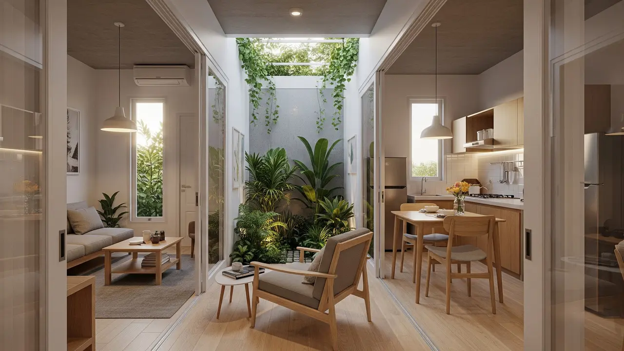 7 Model Desain Rumah Mini dengan Atrium Kecil, Cocok untuk Lahan Sempit