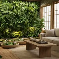 Desain Rumah Kecil Namun Spesial dengan Tanaman Daun Air/Gemini AI.